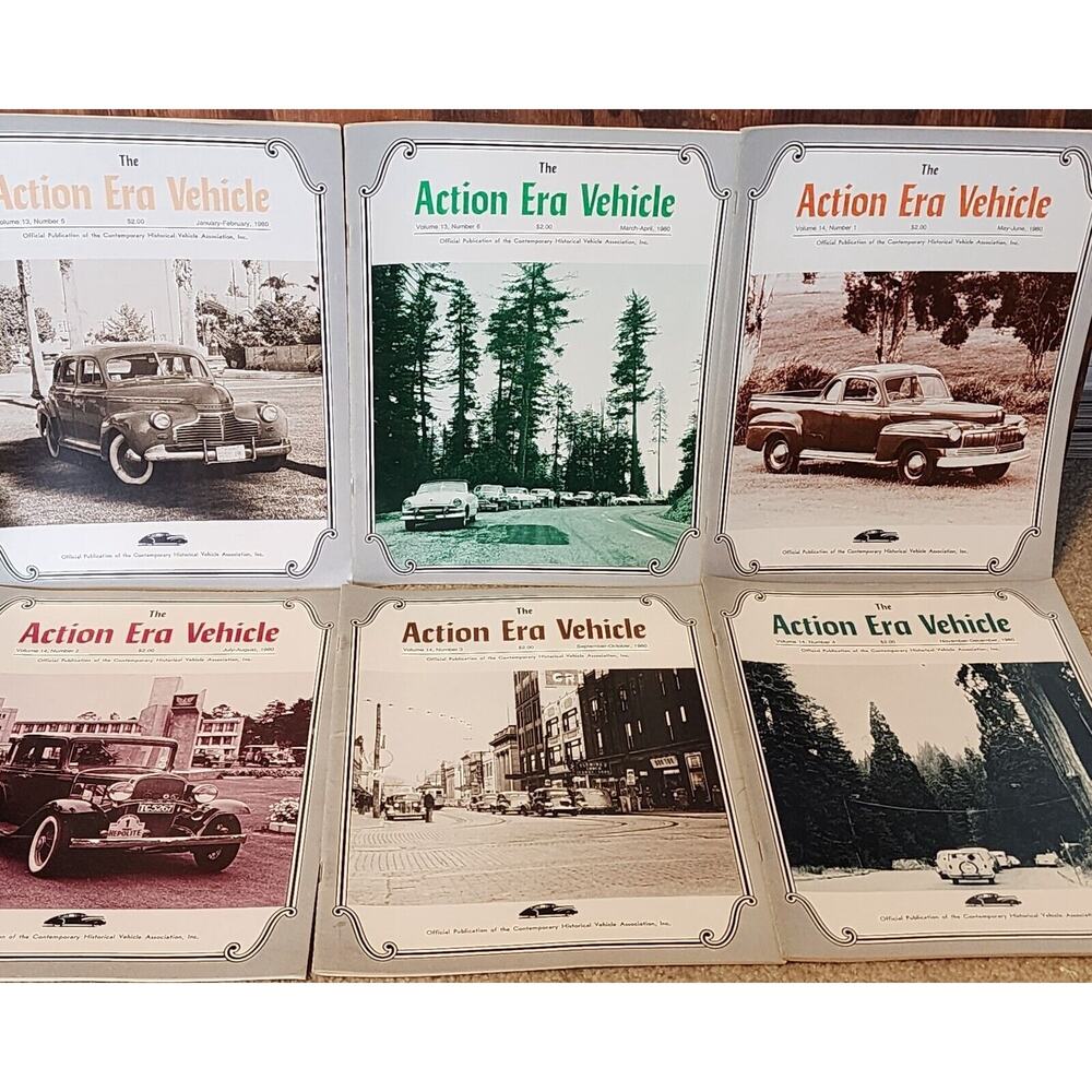 1980 The Action Era Vehicle Magazine Historical Vehicle Assoc Full Year 6 Issues